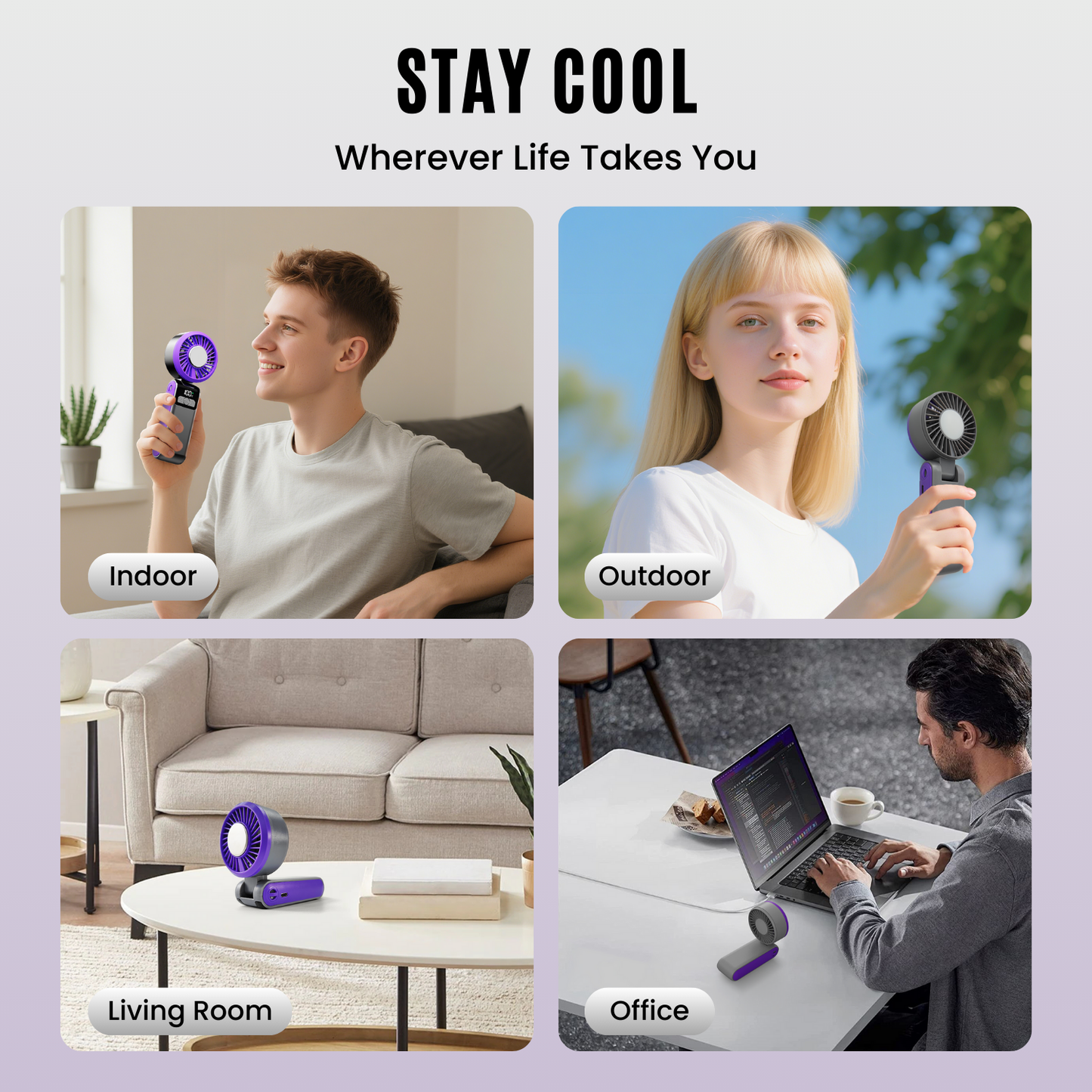 Jabees FrostOne Fold – Foldable Handheld Fan with Cooling Plate