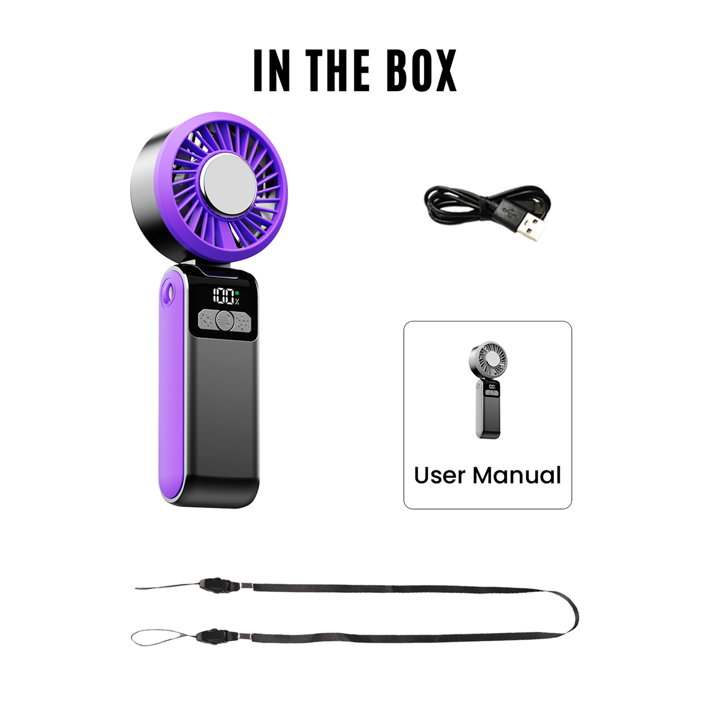 Jabees FrostOne Fold – Foldable Handheld Fan with Cooling Plate