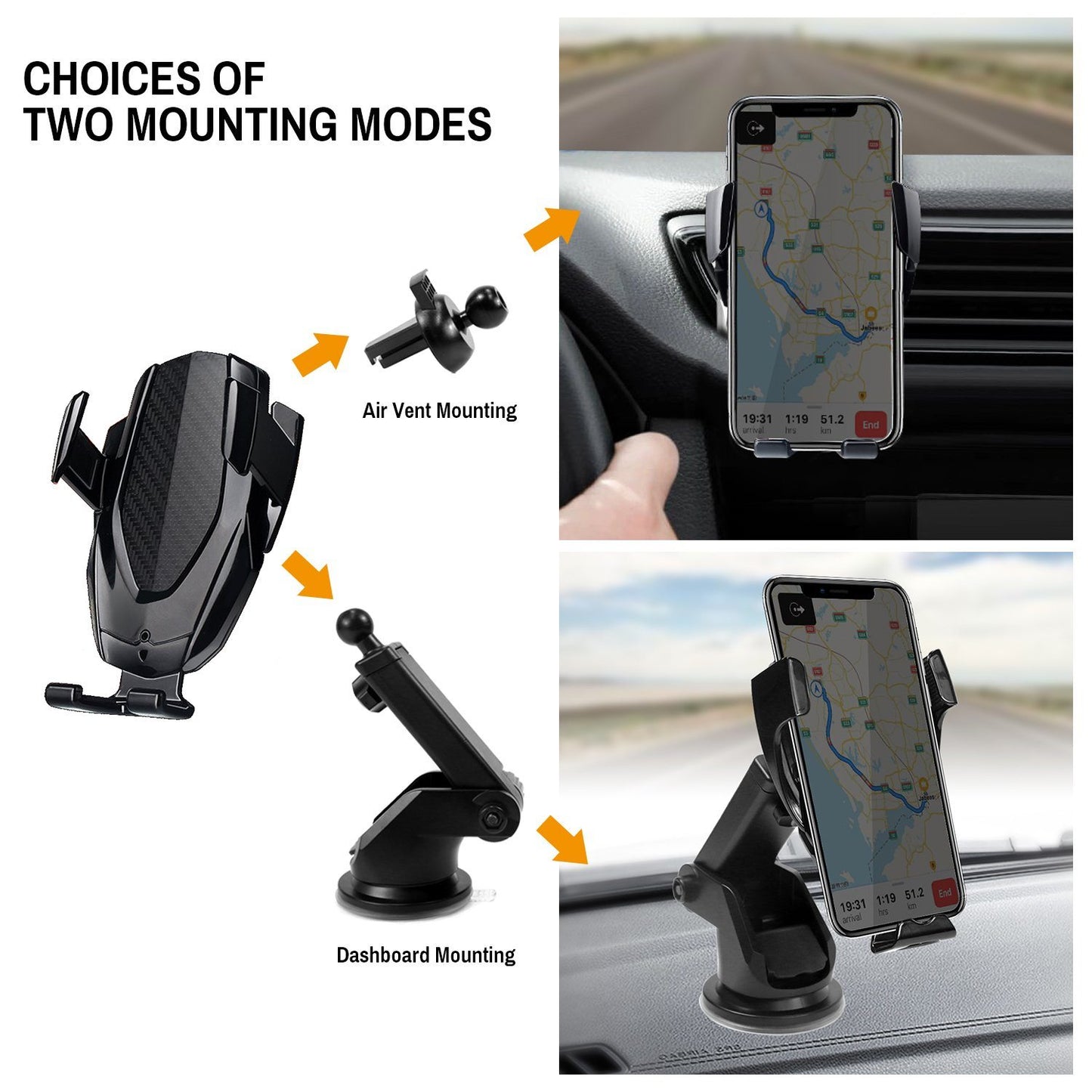 MCM-948 Wireless Charger Car Mount Holder - Power - Jabees Store - jabeesstore