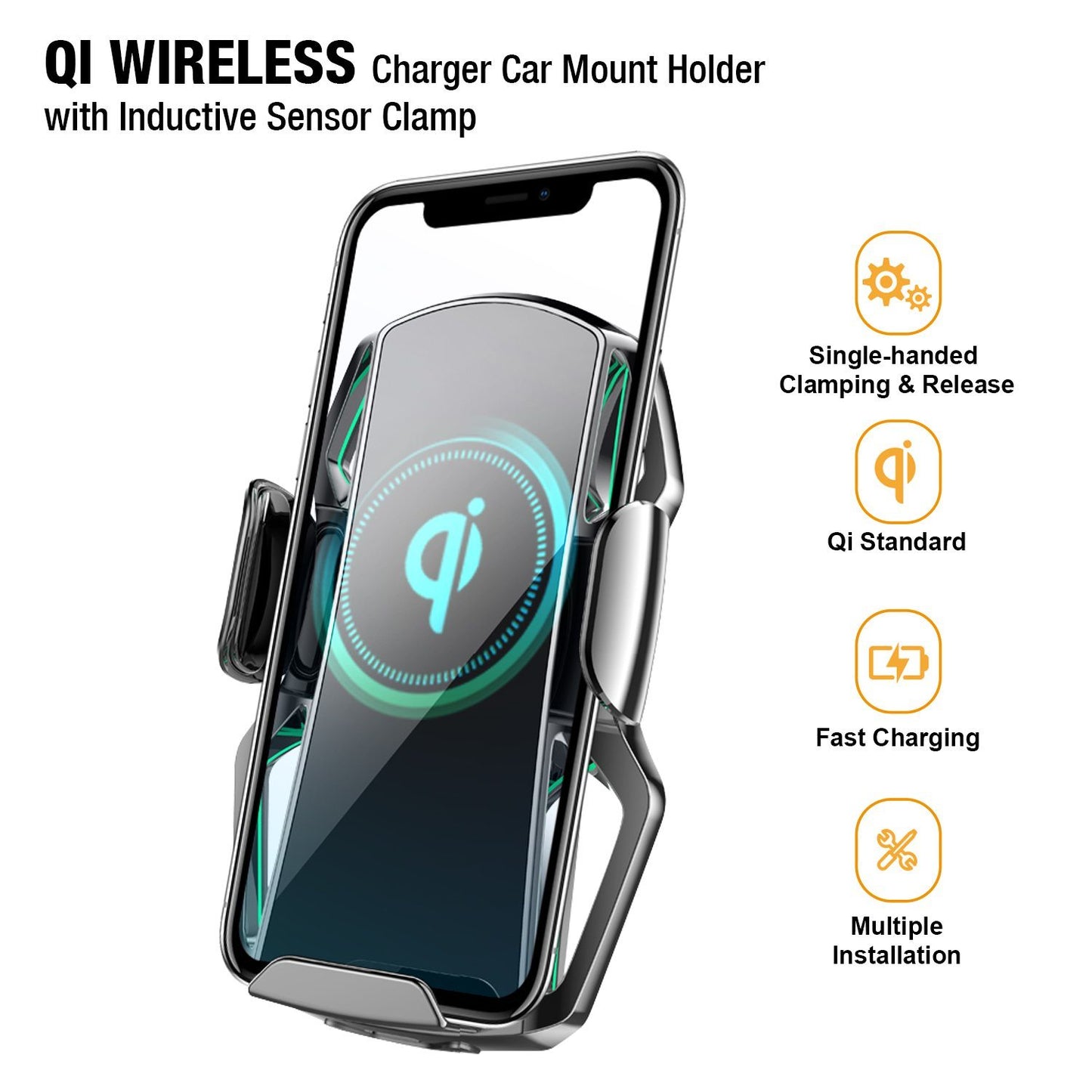 MCM-958 Qi Fast Charging Car Mount Holder - Power - Jabees Store - jabeesstore