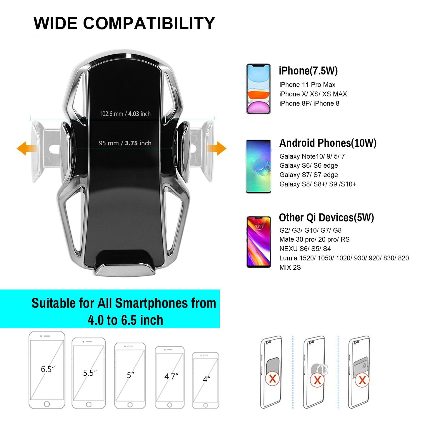 MCM-958 Qi Fast Charging Car Mount Holder - Power - Jabees Store - jabeesstore