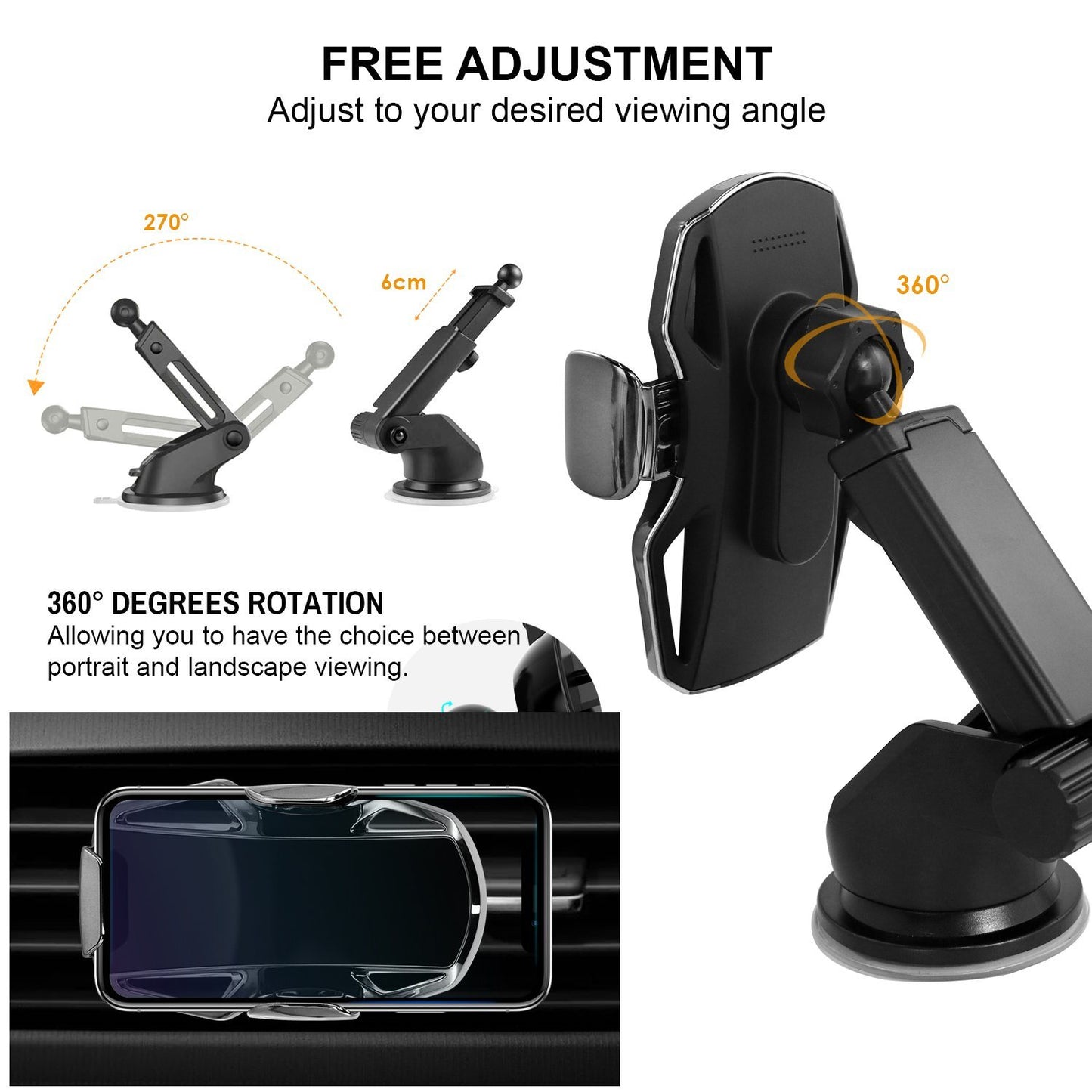 MCM-958 Qi Fast Charging Car Mount Holder - Power - Jabees Store - jabeesstore