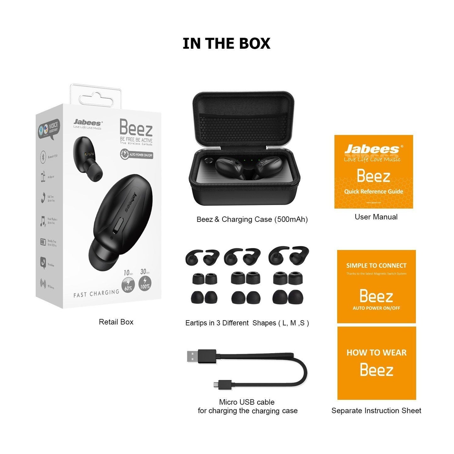 Beez – Bluetooth 5.0 True Wireless Earbuds Featuring Fast Charging - True Wireless Earbuds - jabeesstore - jabeesstore