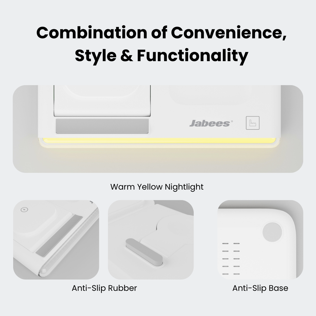 PowerGlow - Jabees PowerGlow 4-In-1 Foldable Wireless Charging Station with LED Night Light