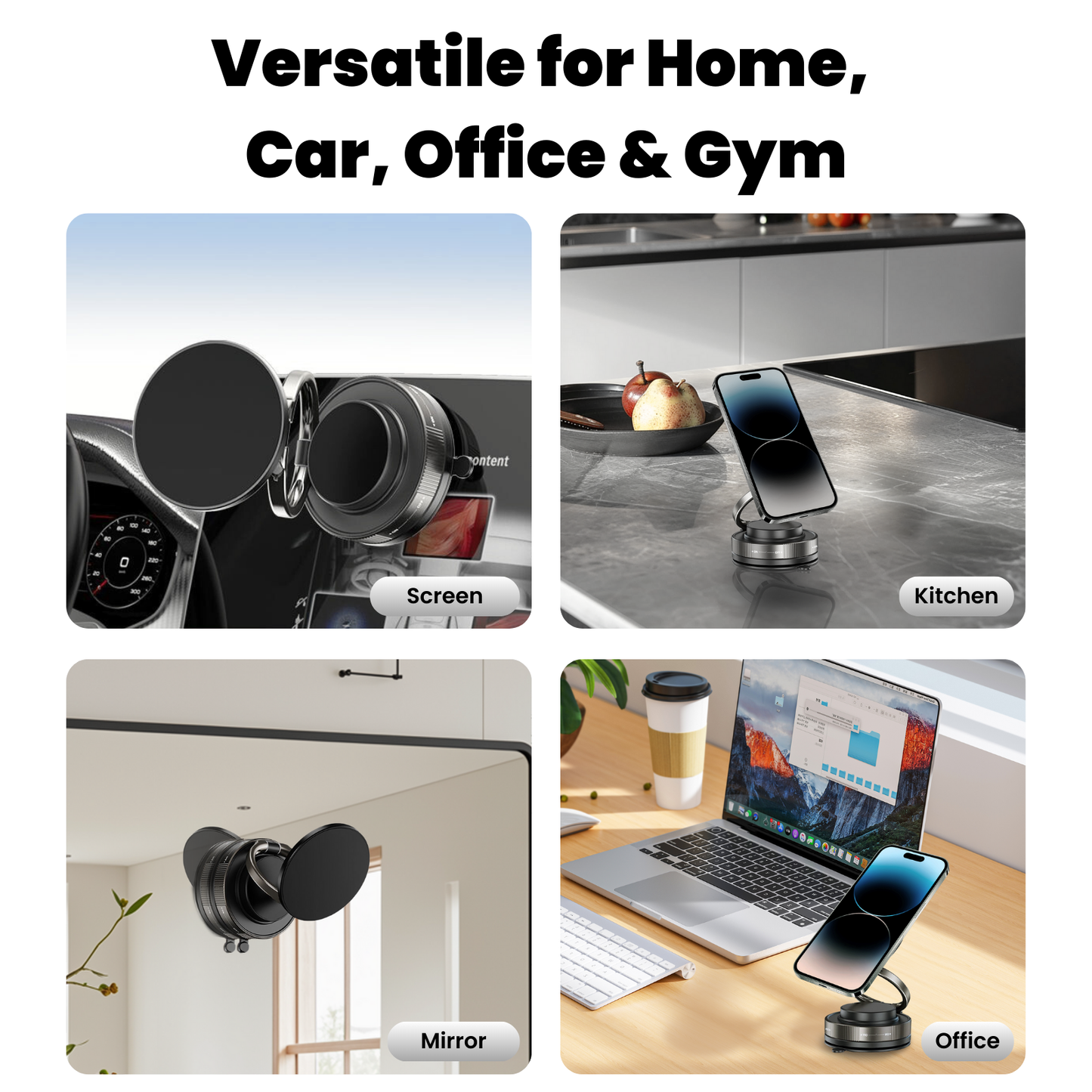 Jabees MagMount Flex 360° Rotatable Screw-Lock Suction Magnetic Phone Mount [Free Shipping]