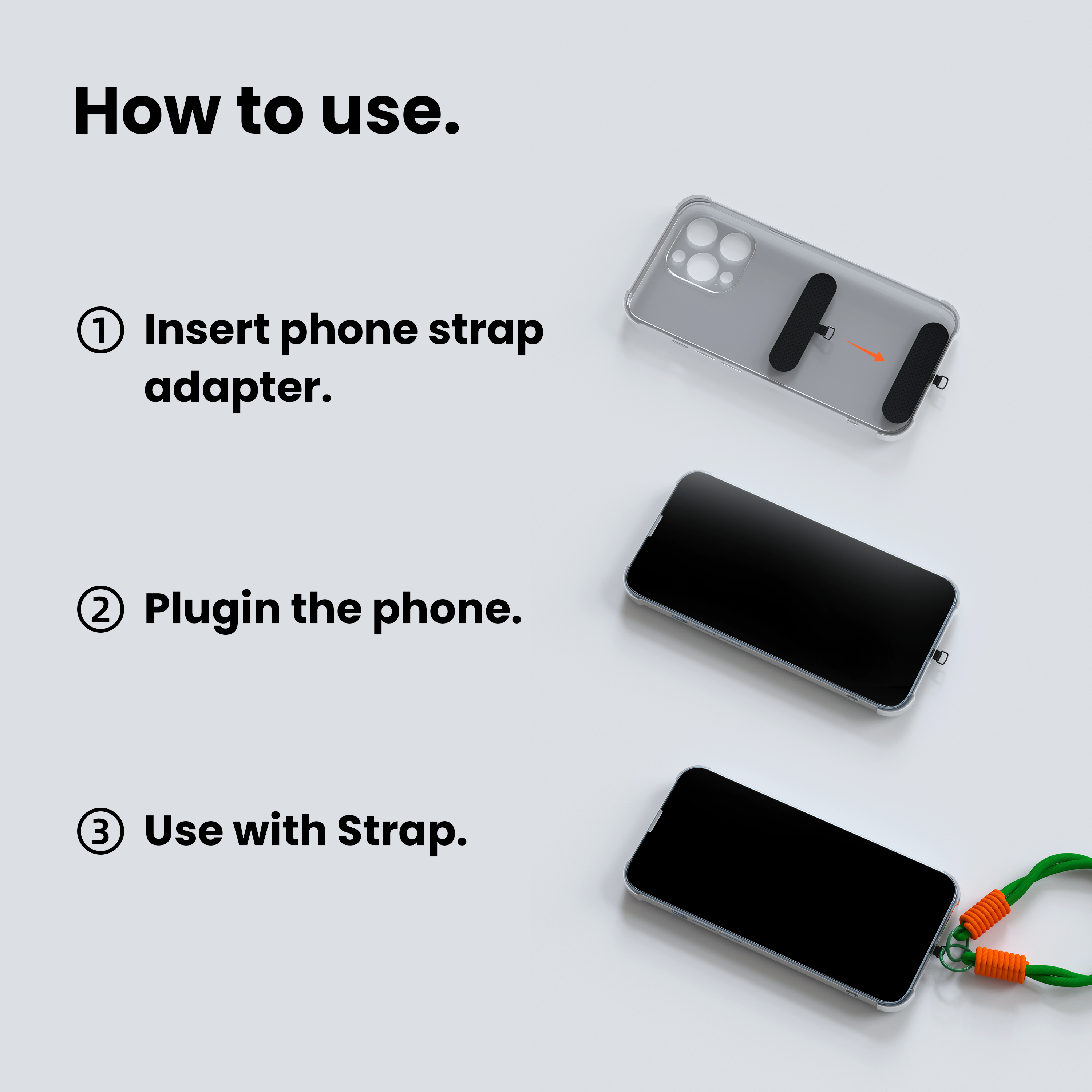 Jabees Colorful Nylon Wrist Strap + Phone Strap Adapter