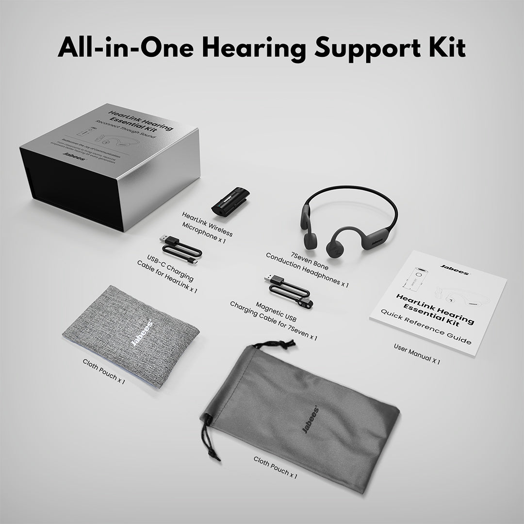 HearLink Hearing Essential Kit - Wireless Hearing Enhancement with Bone Conduction
