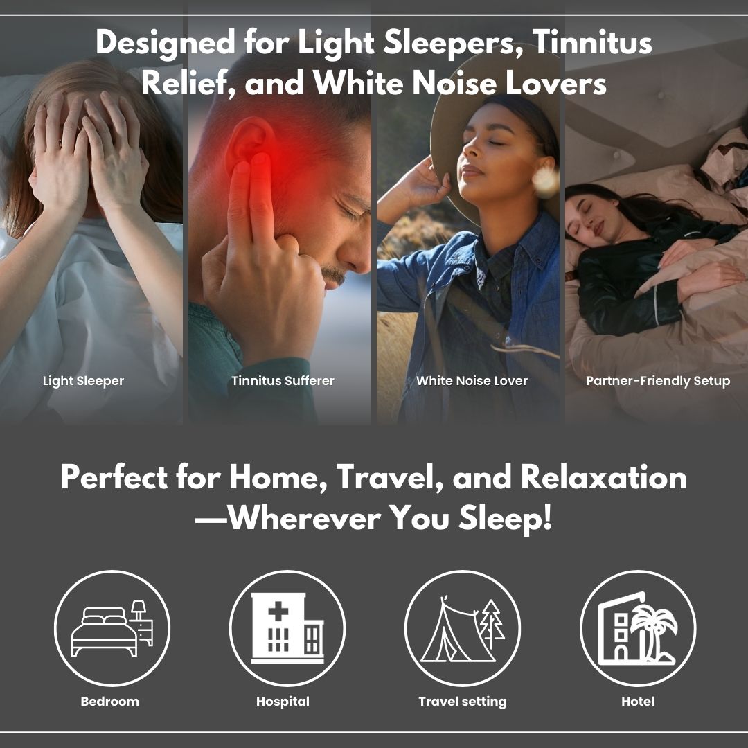 Jabees PEACE Pillow Speaker - Ultra-Thin Bone Conduction Sleep Speaker for Comfortable and Healthy Bedtime Audio