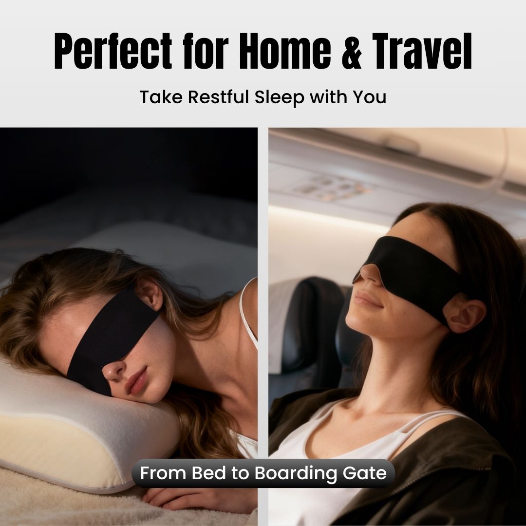 Jabees Luna Zero-Pressure Ultra-Thin Sleep Mask with Elastic Ear Straps