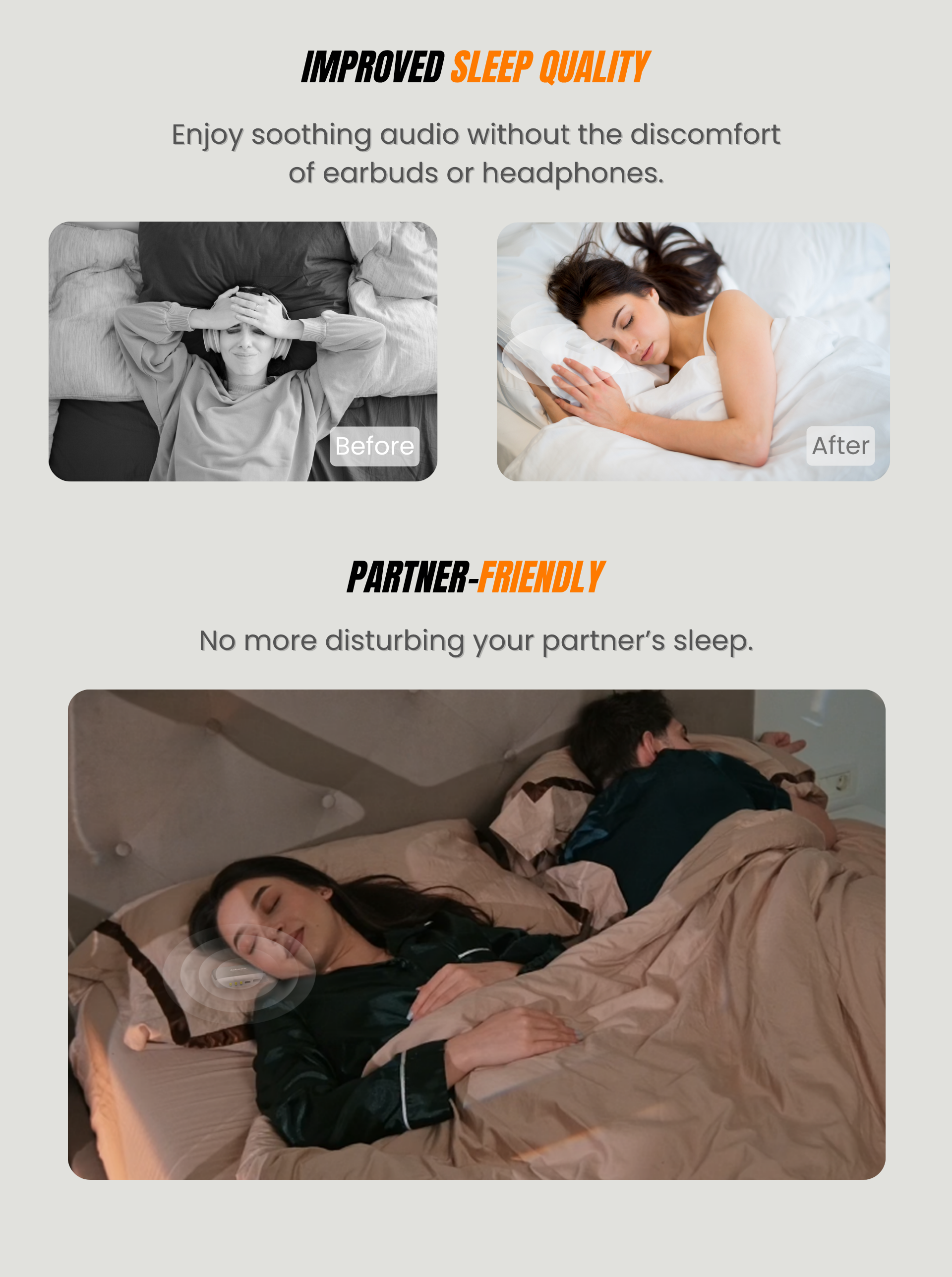 PEACE bluetooth wireless pillow speaker featuring bone conduction technology to stream nature sounds audio book sleep music to help you fall asleep quicker.