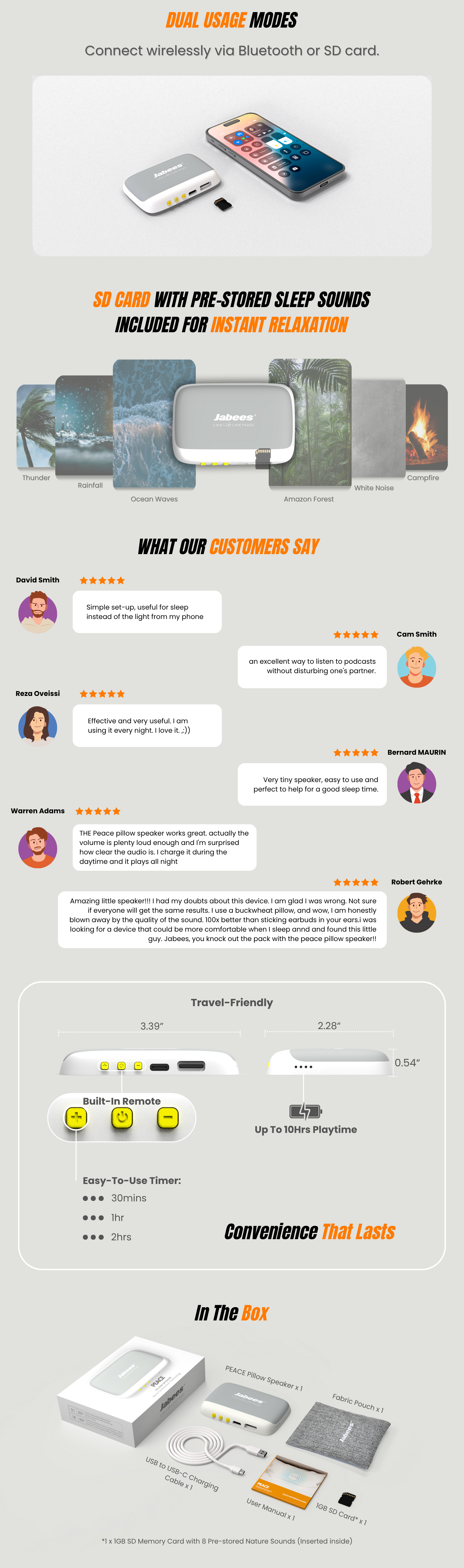 PEACE bluetooth wireless pillow speaker featuring bone conduction technology to stream nature sounds audio book sleep music to help you fall asleep quicker.