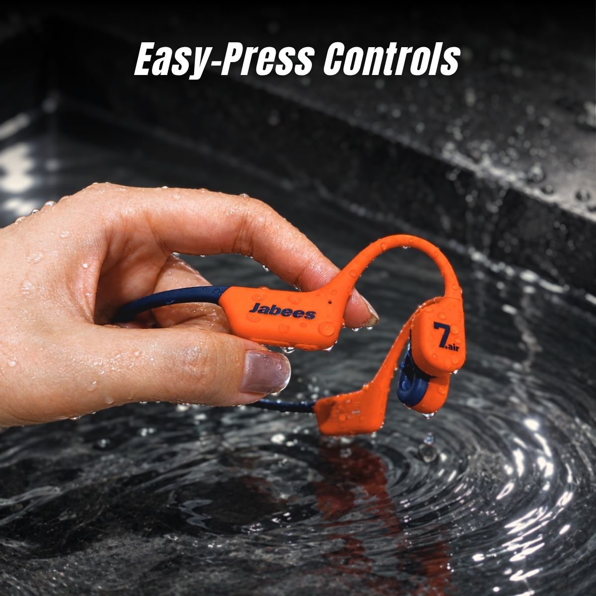Jabees 7Seven Air Cushioned Bone Conduction Swimming Headphones-Easy-Press Controls Hero Image