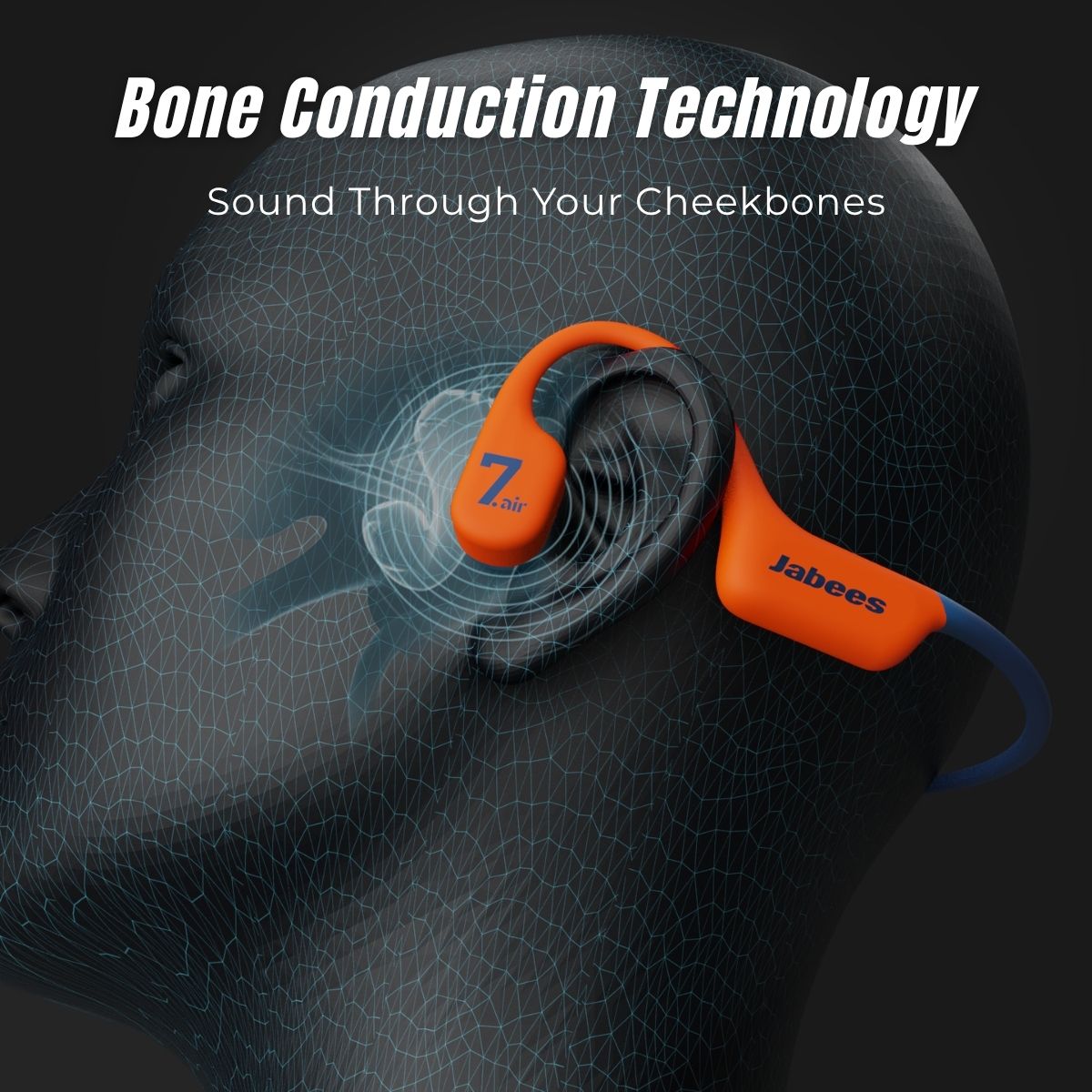 Jabees 7Seven Air Cushioned Bone Conduction Swimming Headphones-Bone Conduction Technology Hero Image