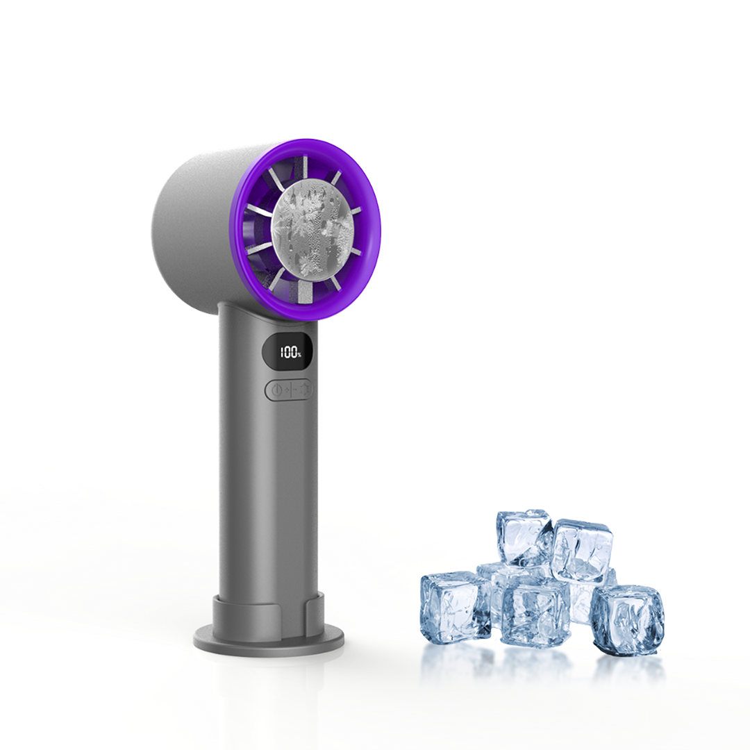 Jabees FrostOne Handheld turbo fan with cooling plate – white background hero shot