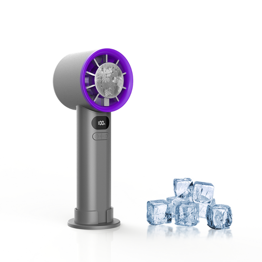Jabees FrostOne Handheld turbo fan with cooling plate – white background hero shot
