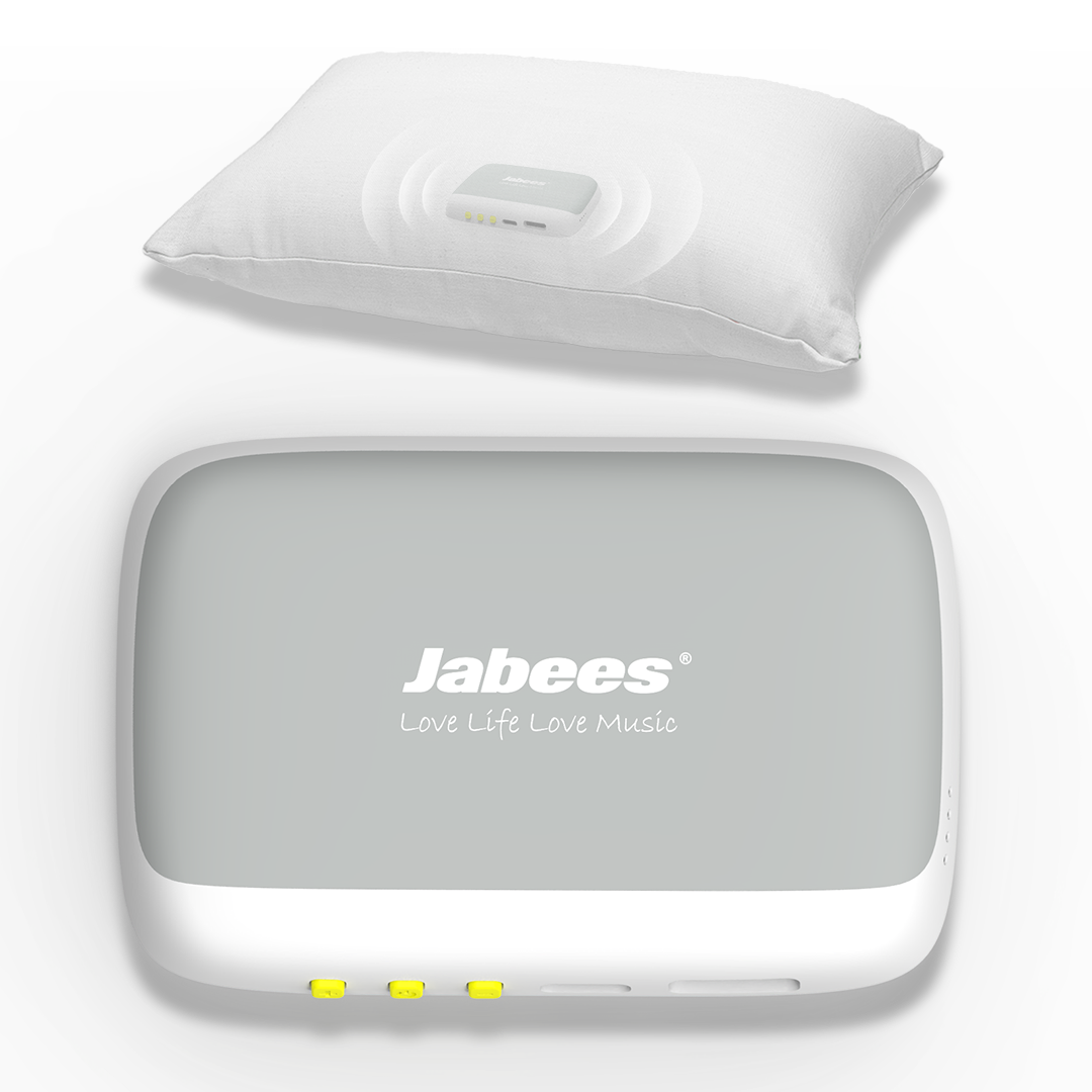 Jabees PEACE ultra-thin bone conduction pillow speaker – white background hero shot