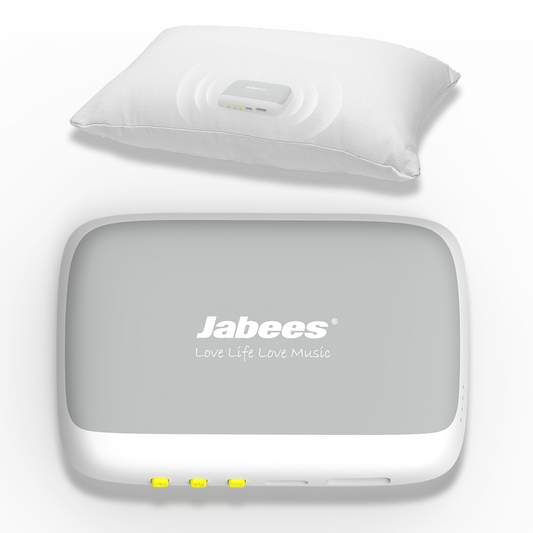 Jabees PEACE ultra-thin bone conduction pillow speaker – white background hero shot