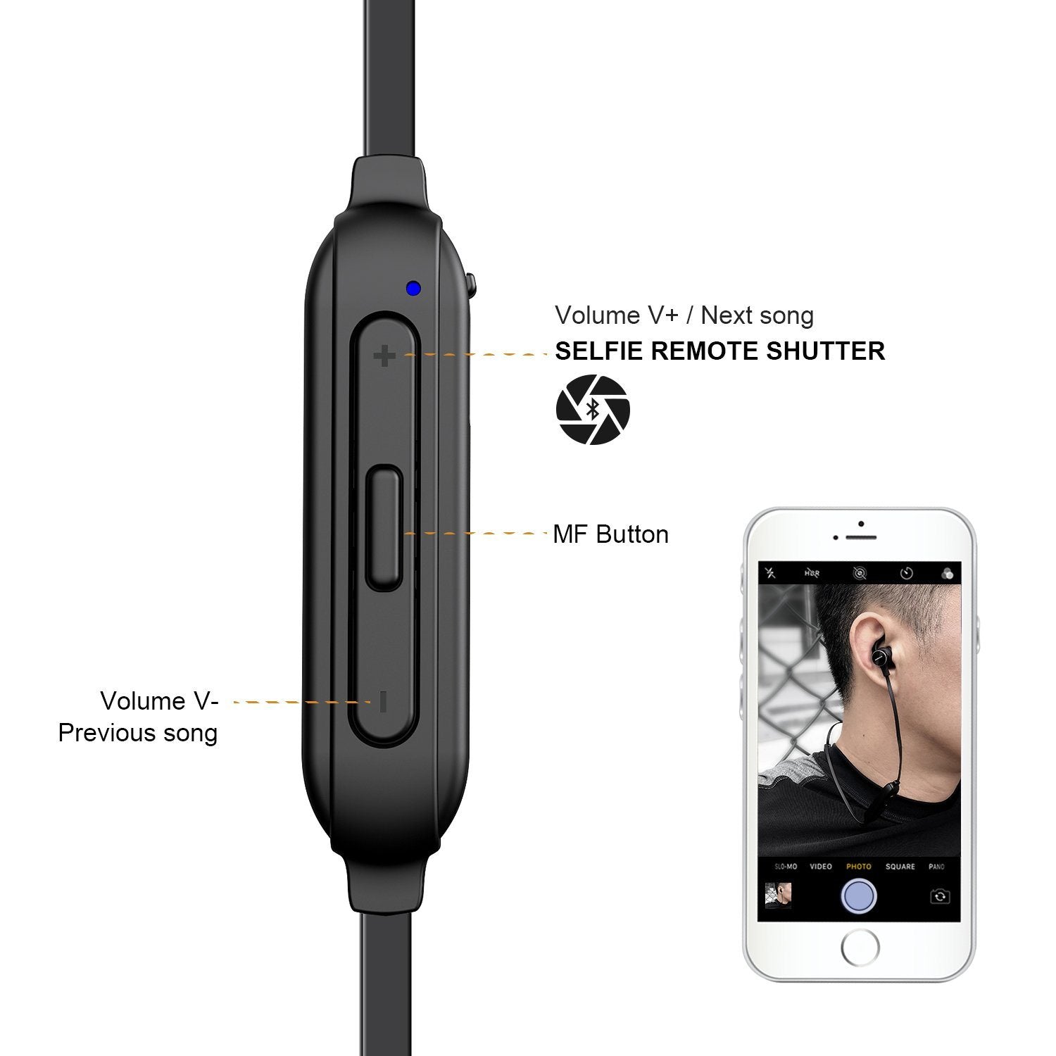 MAG – Bluetooth Stereo Earphones with Smart Magnetic Switch System Plus Remote Shutter - Bluetooth Earphones - jabeesstore - jabeesstore