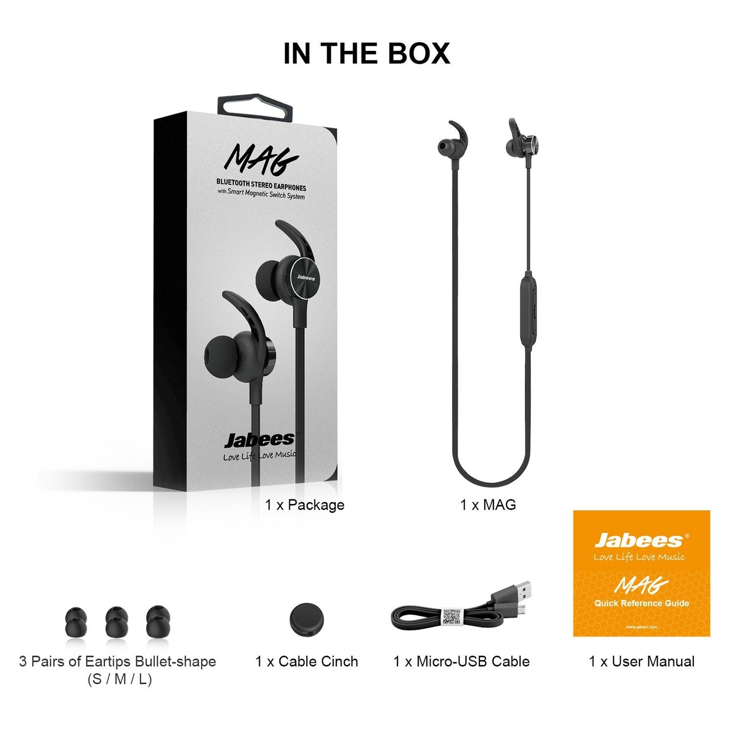 MAG – Bluetooth Stereo Earphones with Smart Magnetic Switch System Plus Remote Shutter - Bluetooth Earphones - jabeesstore - jabeesstore