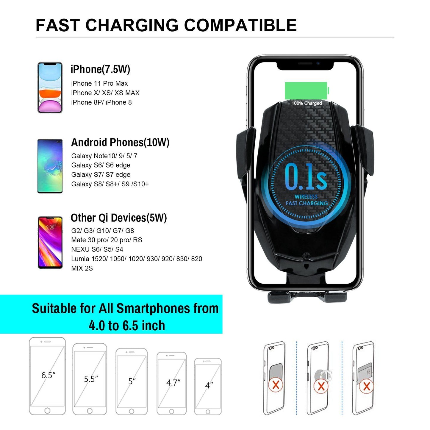 MCM-948 Wireless Charger Car Mount Holder - Power - Jabees Store - jabeesstore