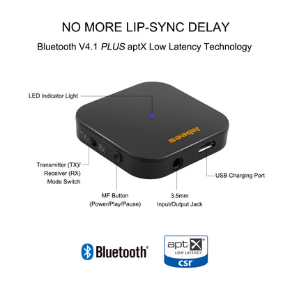 B-Link Bluetooth Transmitter and Receiver 2-in-1 Wireless Audio Adapter