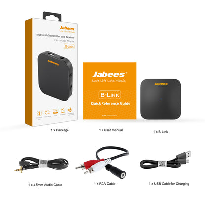 B-Link Bluetooth Transmitter and Receiver 2-in-1 Wireless Audio Adapter