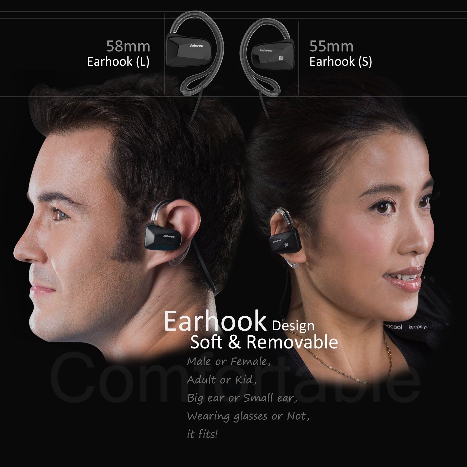 BSport – Bluetooth Sport Headphones with Dual-Microphone and NFC - Bluetooth Earphones - jabeesstore - jabeesstore