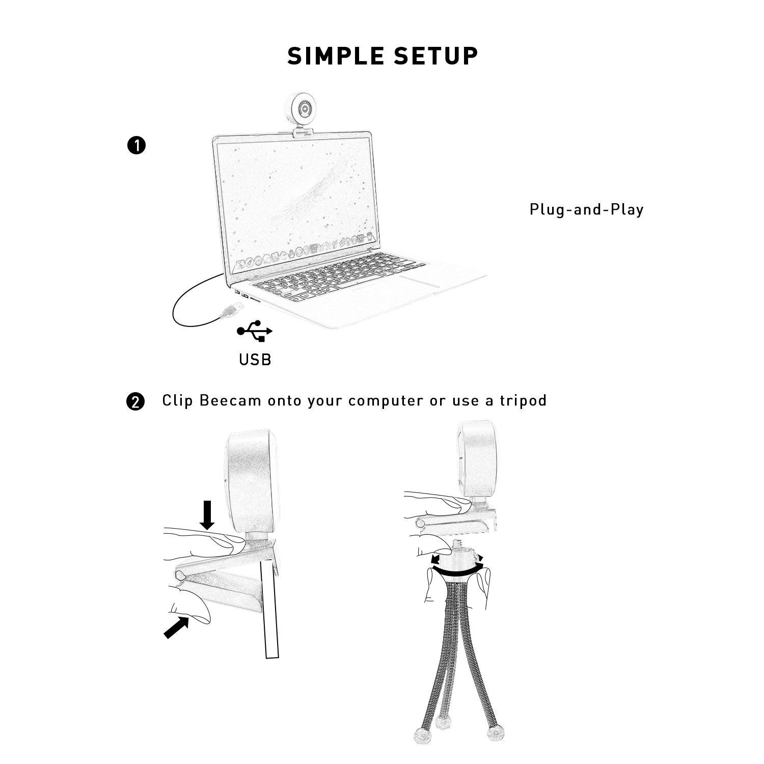 Beecam Ring with Ring Light - 2K High Definition Webcam Work From Home Jabees Store 