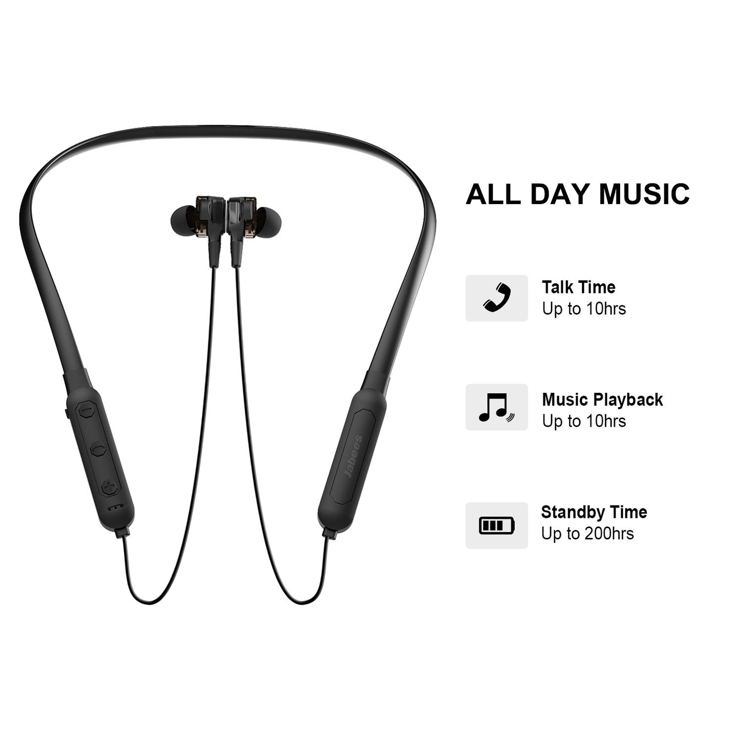 Duobees – Bluetooth 5.0 Neckband Headphones With Dual Drivers - Bluetooth Earphones - jabeesstore - jabeesstore
