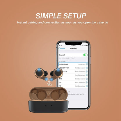 Firefly Vintage - Bluetooth 5.2 Wireless Gaming Earbuds Featuring atpX & Noise Cancellation WORK FROM HOME,WIRELESS AUDIO,GAMING Jabees Store 