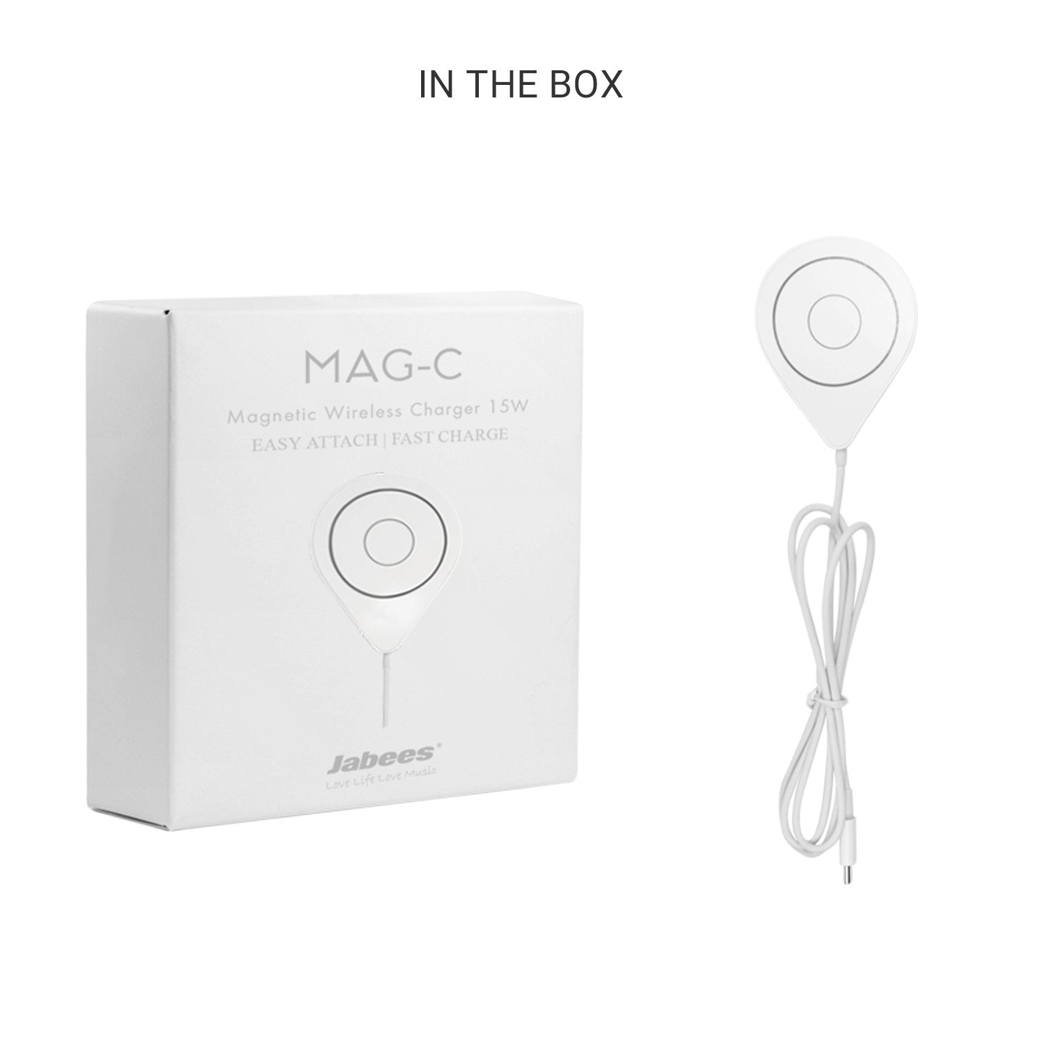 MAG-C Ultra Slim Magnetic Wireless Charger with Magnet Ring Power Jabees Store 