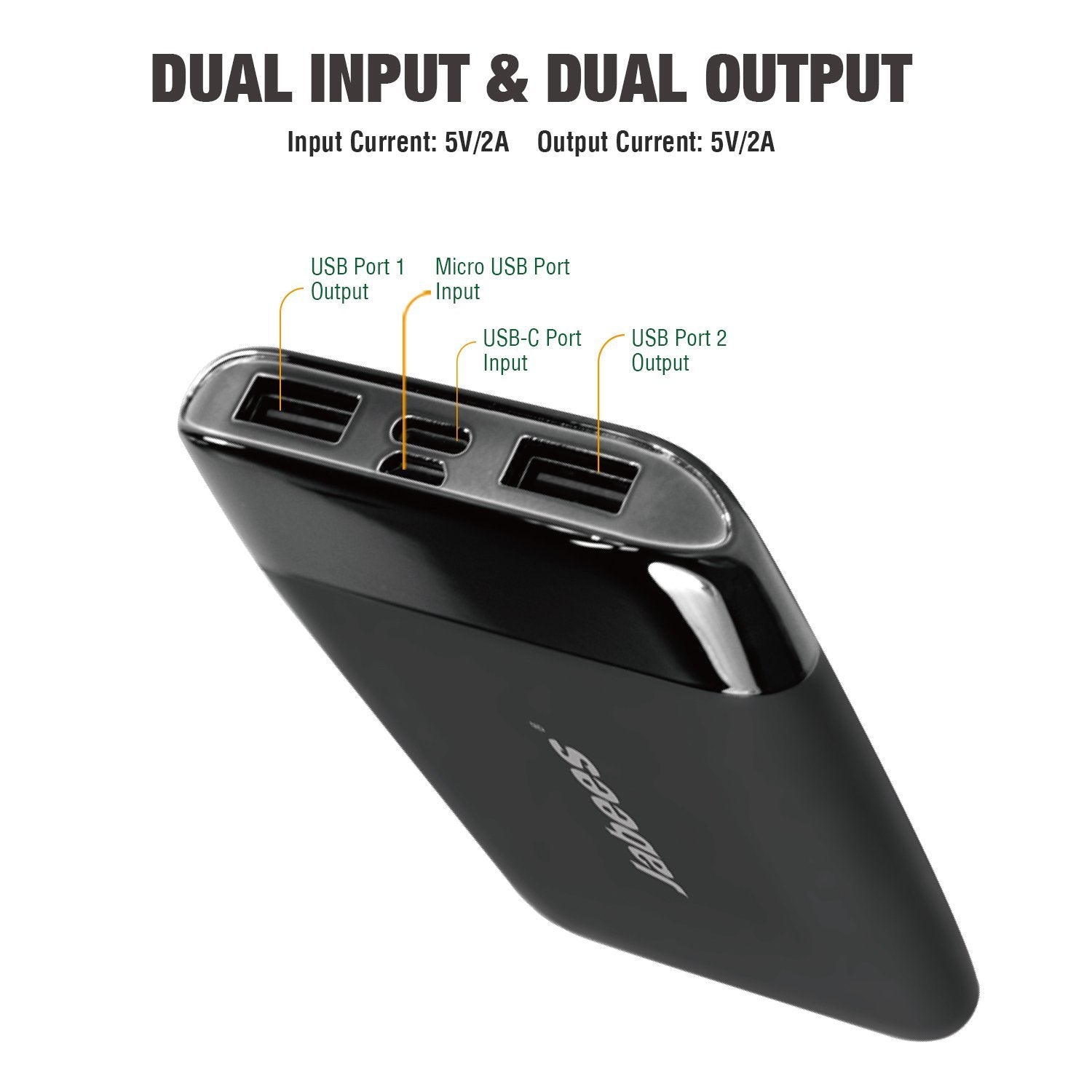 JPW1 - Portable Battery Backup Power Bank with 10000mAh Capacity Power Jabees Store 