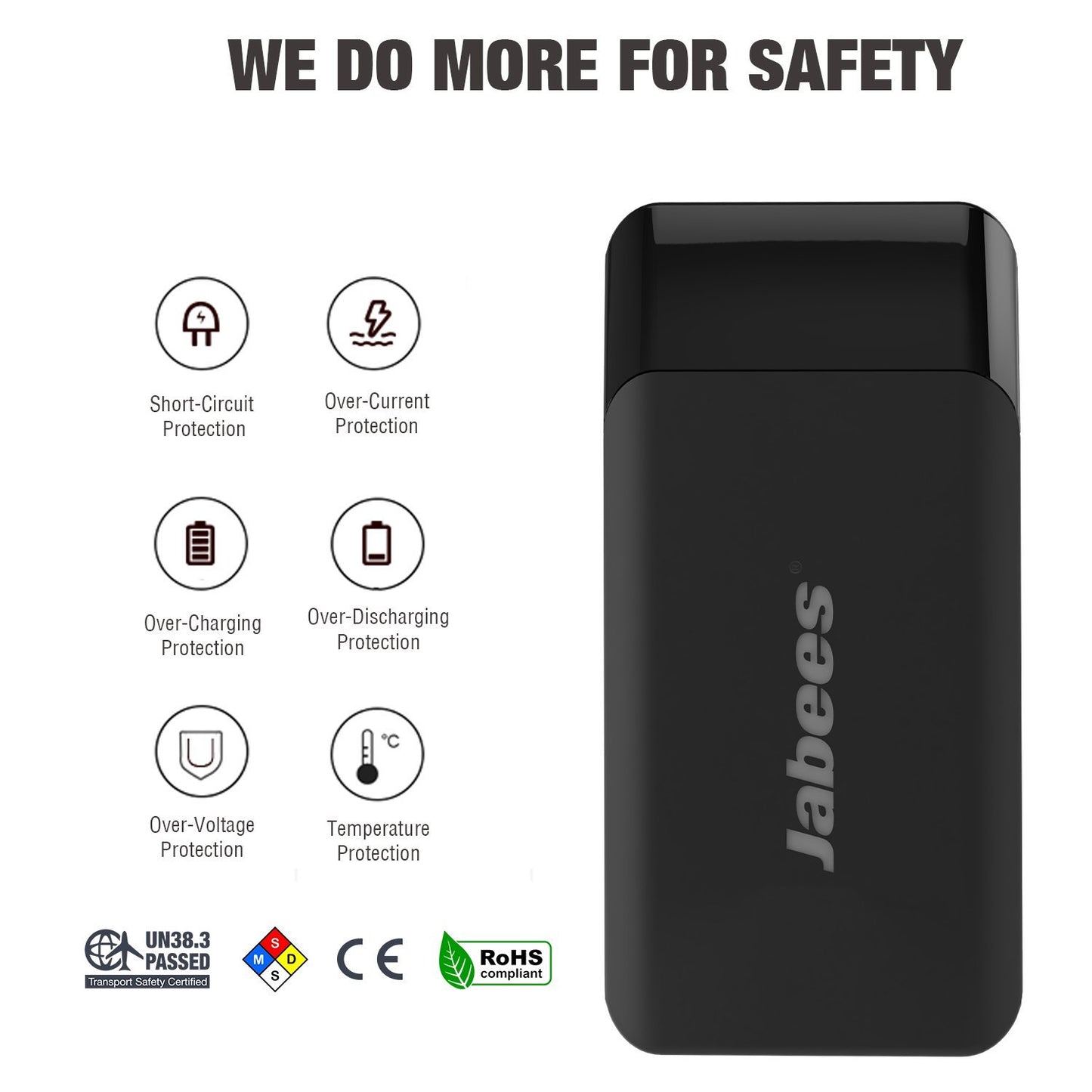 JPW1 - Portable Battery Backup Power Bank with 10000mAh Capacity Power Jabees Store 