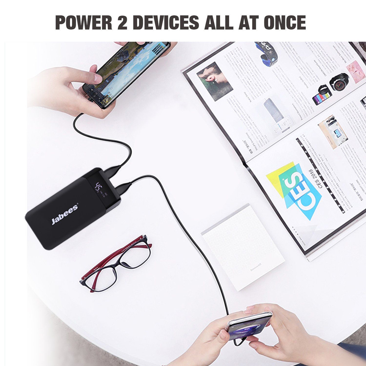JPW1 - Portable Battery Backup Power Bank with 10000mAh Capacity Power Jabees Store 